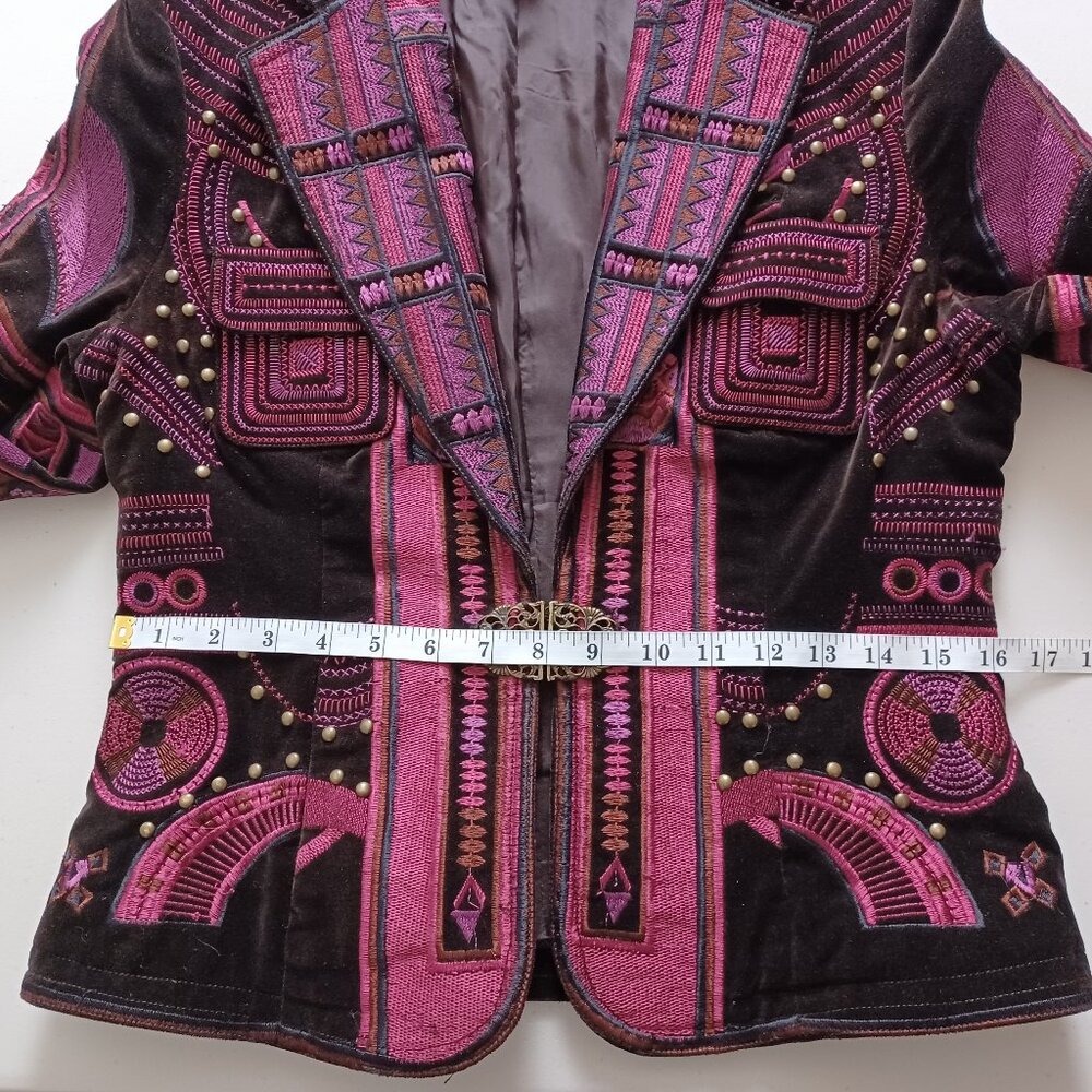 Peter Nygard Velvet Embroidered Vintage Jacket - Picture 14 of 16